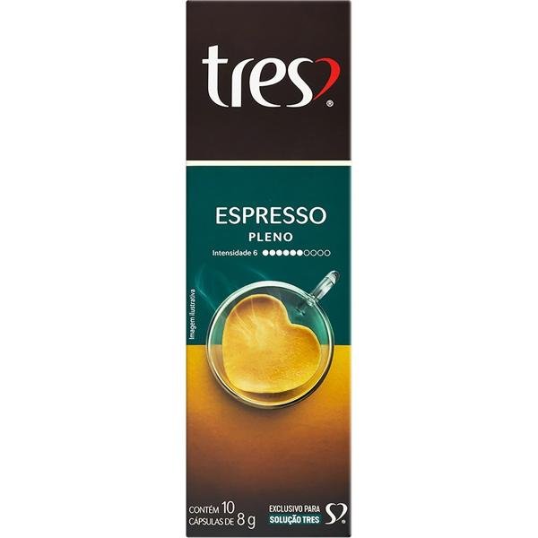Cápsula de café espresso pleno Três Corações CX 10 UN