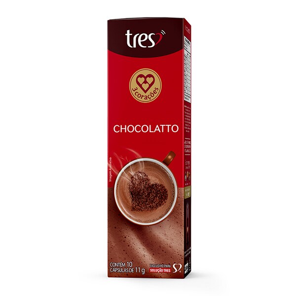 Cápsula de Chocolatto, Compatível com Cafeteira Tres, 3 corações - CX 10 UN