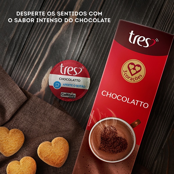 Cápsula de Chocolatto, Compatível com Cafeteira Tres, 3 corações - CX 10 UN