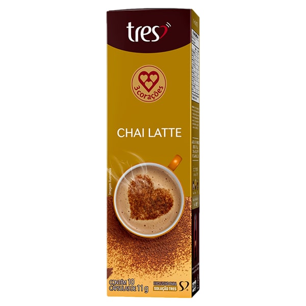 Cápsula Chai Latte, Compatível com Cafeteira Tres, 3 corações - CX 10 UN