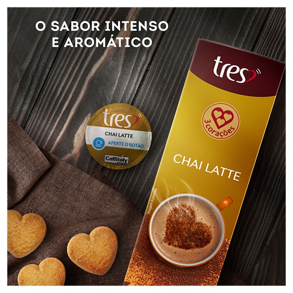 Cápsula Chai Latte, Compatível com Cafeteira Tres, 3 corações - CX 10 UN