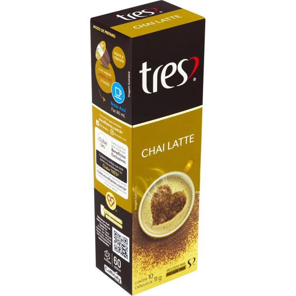 Cápsula Chai Latte, Compatível com Cafeteira Tres, 3 corações - CX 10 UN