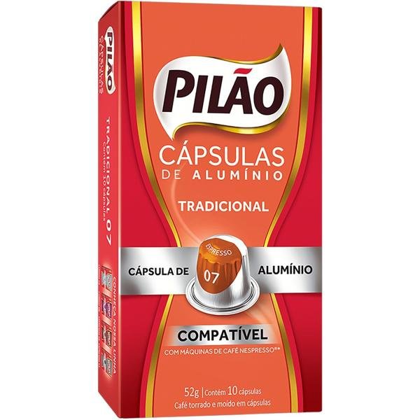 Café Pilão cápsula tradicional, Compatível com Cafeteira Nespresso - CX 10 UN