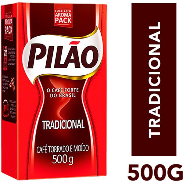 Café Pilão Torrado e Moído Tradicional Vácuo, 500g, Pilão - PT 1 UN