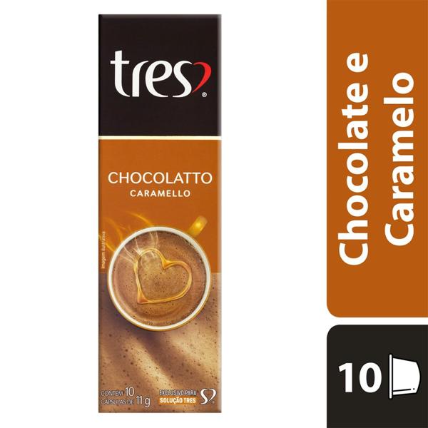 Cápsula de Chocolatto Caramello, Compatível com Cafeteira Tres, 3 corações - CX 10 UN