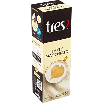 Cápsula de Latte Macchiato, Compatível com Cafeteira Tres, 3 corações - CX 10 UN