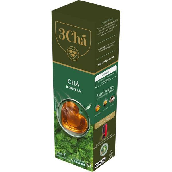 Cápsula de Chá de Hortelã, Compatível com Cafeteira Tres, 3 corações - CX 10 UN