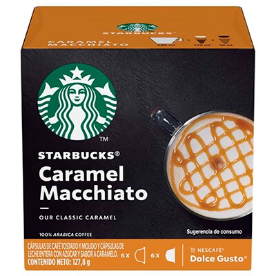 Cápsula de café Starbucks Caramelo Macchiato, Compatível com Cafeteira Dolce Gusto, Starbucks - CX 12 UN