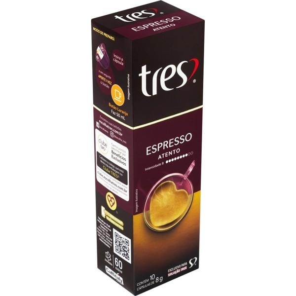 Cápsulas de Café Espresso Atento, Compatível com Cafeteira Tres, 3 corações - CX 10 UN