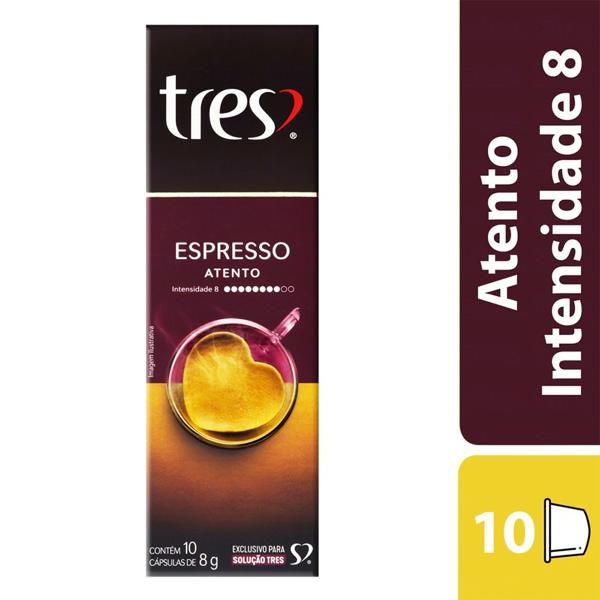 Cápsulas de Café Espresso Atento, Compatível com Cafeteira Tres, 3 corações - CX 10 UN