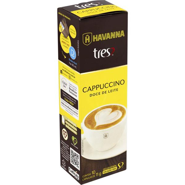 Cápsula de cappuccino, Doce de leite Havanna, Compatível com Cafeteira Tres, Tres corações - CX 10 UN