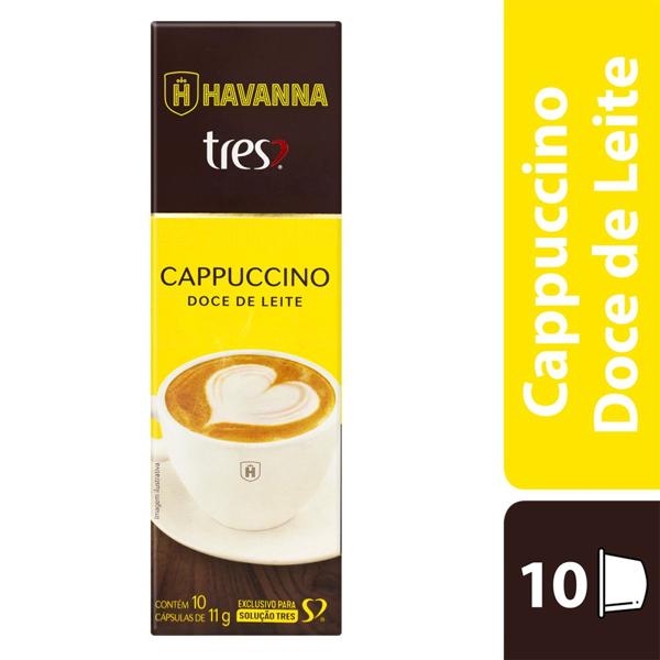 Cápsula de cappuccino, Doce de leite Havanna, Compatível com Cafeteira Tres, Tres corações - CX 10 UN