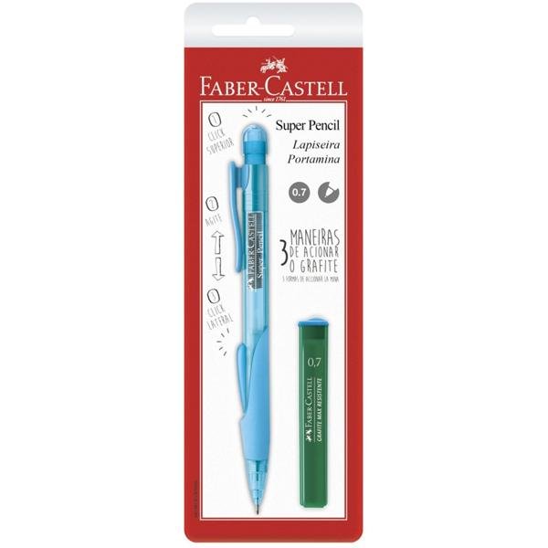 Lapiseira Super Pencil 0.7mm Cores Sortidas + 1 Tubo de Grafite Faber-Castell - BT 1 UN