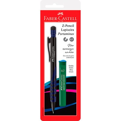 Lapiseira Z-Pencil Mix Cores Sortidas 0.7mm + 1 Tubo de Grafite Faber-Castell - BT 1 UN