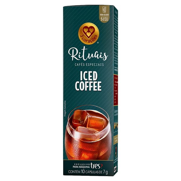 Cápsulas Iced Coffee, Rituais Cafés Especiais, Compatível com Cafeteira Tres, 3 corações - CX 10 UN