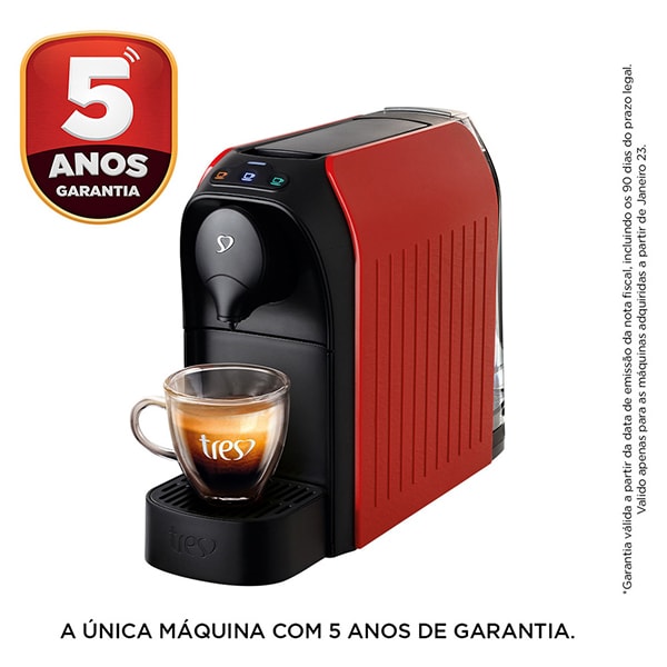 Cafeteira Passione para Espresso e Multibebidas, 220v, Vermelha, 20039018, Três Corações - CX 1 UN