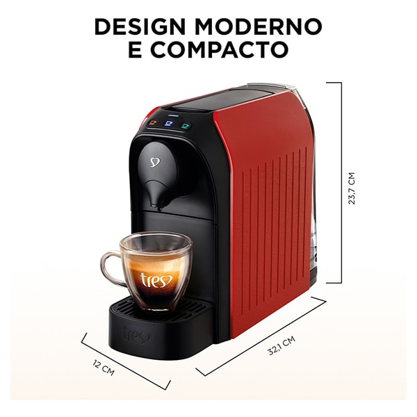 Cafeteira Passione para Espresso e Multibebidas, 220v, Vermelha, 20039018, Três Corações - CX 1 UN