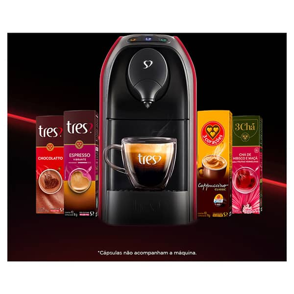 Cafeteira Passione para Expresso e Multibebidas, 127v, Vermelho, 20039017, Três Corações - CX 1 UN