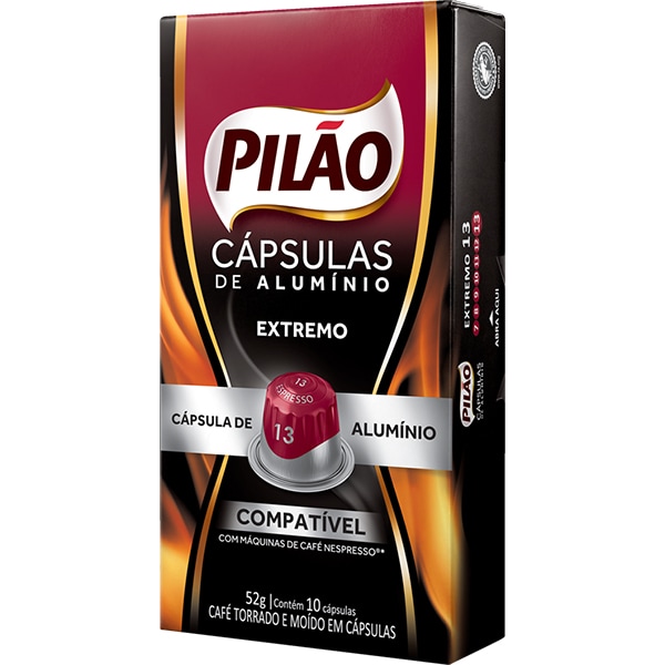 Cápsulas de Café para Nespresso Pilão , Sabor Extremo, Compatível com Cafeteira Nespresso - CX 10 UN