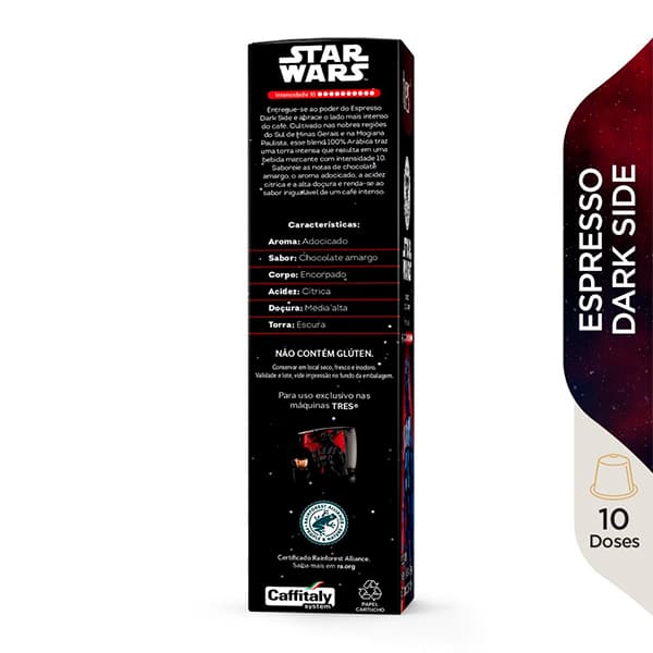 Cápsula de Café Espresso Star Wars Darth Vader 3 Corações, Compatível com Cafeteira Tres - CX 10 UN