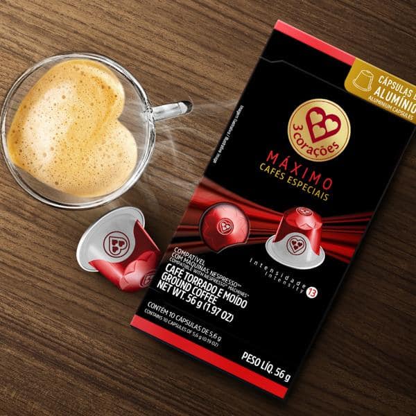 Cápsula de café Compatível com Nespresso, Máximo, Três Corações - CX 10 UN