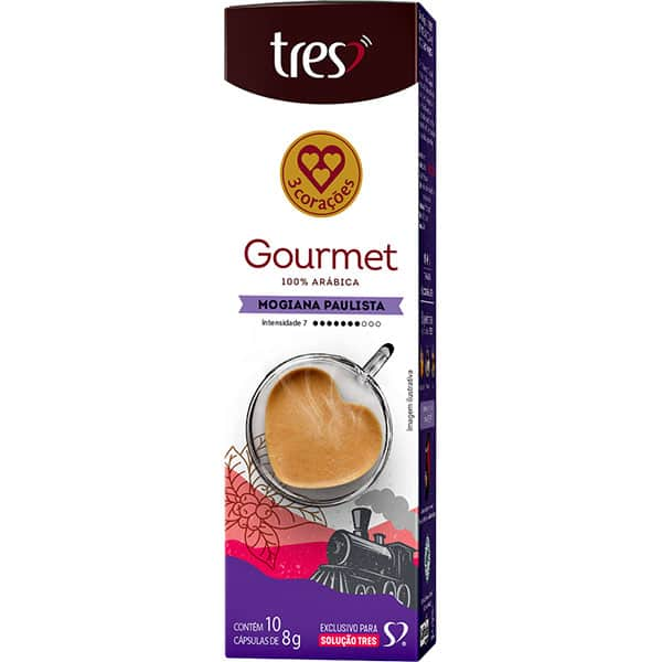 Cápsula de Café Espresso Gourmet Mogiana Paulista, Compatível com Cafeteira Tres, 3 Tres corações - CX 10 UN