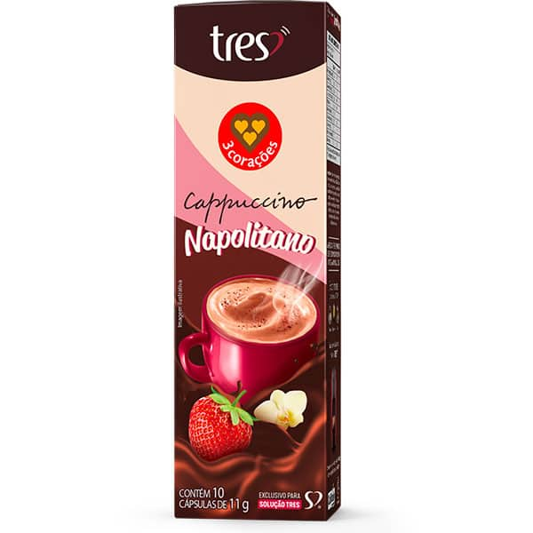 Cápsula de Cappuccino Napolitano, Compatível com Cafeteira Tres, 3 corações - CX 1 UN