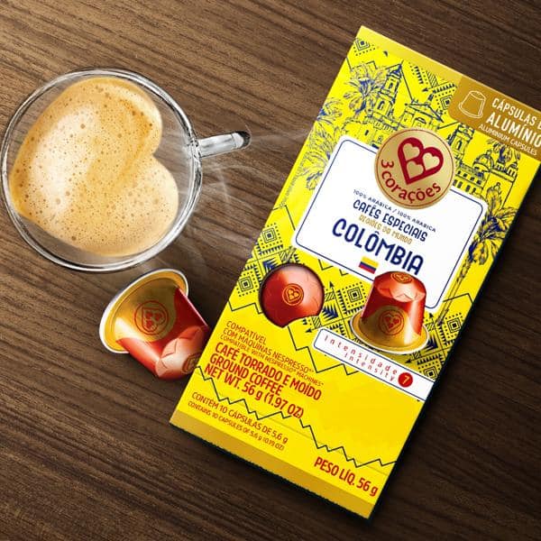 Cápsula de café Compatível com Nespresso, Colombia, Três Corações - CX 10 UN