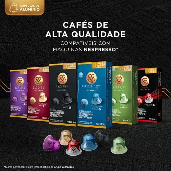 Cápsula de café Compatível com Nespresso, Colombia, Três Corações - CX 10 UN