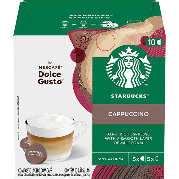 Cápsula de café Starbucks Capuccino, Compatível com Cafeteira Dolce Gusto, Starbucks - CX 1 UN