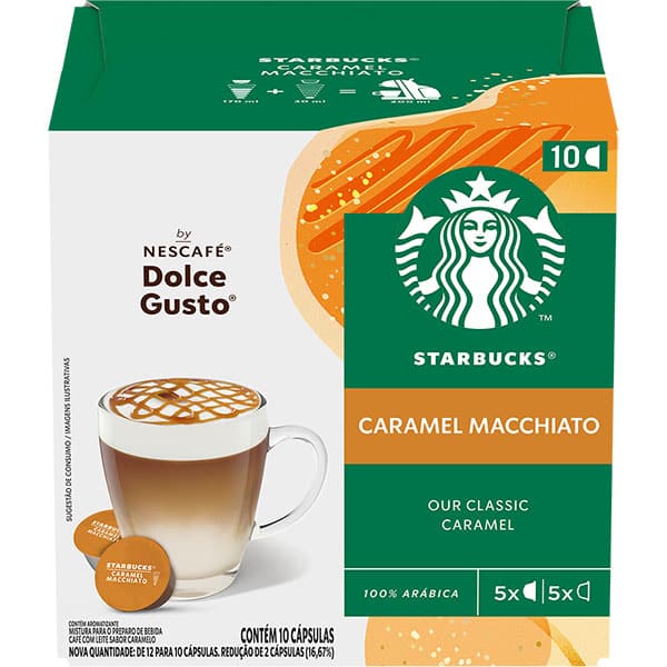 Cápsula de café Starbucks Caramel Macchiato, Compatível com Cafeteira Dolce Gusto, Starbucks - CX 1 UN