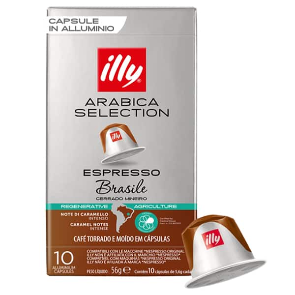 Café Illy Cápsula  Espresso Brasile Compatível com Máquina de Café Nespresso - CX 10 UN
