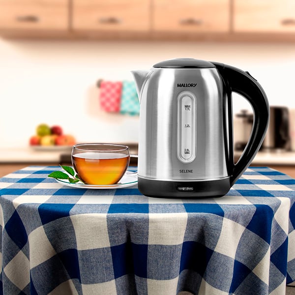 Chaleira elétrica Selene, 127V, Capacidade de 1,7 L, Base rotativa 360º, B98700321, Mallory - CX 1 UN