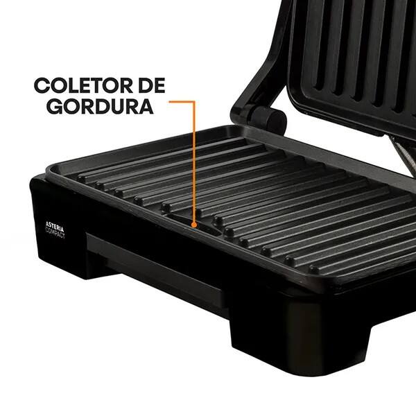 Sanduicheira Grill Asteria Compact, Multifunção com Luzes indicadoras, 127v, B96800961, Mallory - CX 1 UN