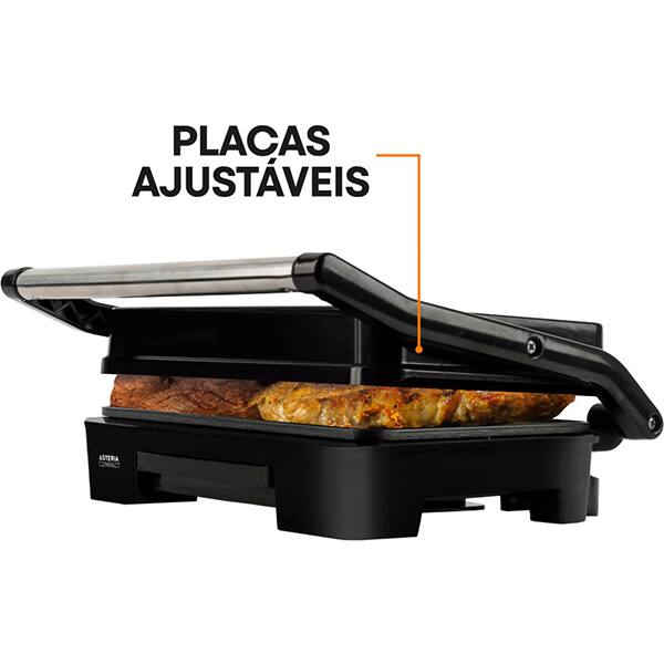 Sanduicheira Grill Asteria Compact, Multifunção com Luzes indicadoras, 127v, B96800961, Mallory - CX 1 UN