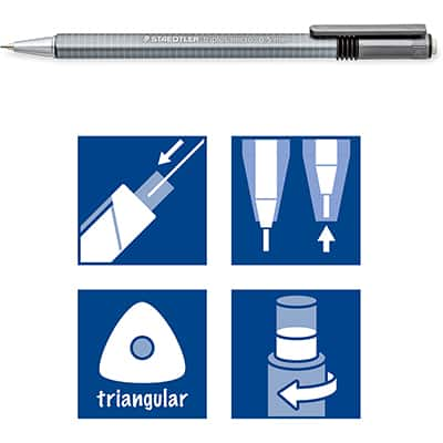 Lapiseira 0.5mm técnica aconoanha tudo de mina grafite Staedtler - 77425BK25D BT 1 UN