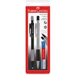 Lapiseira Poly, Slim 0.7mm mix, Cinza e Preto + 1 Tubo de Grafite, cz/pt SM/07SLIMOFCP, Faber-Castell - BT 1 UN