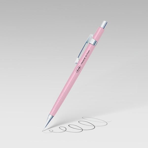 Lapiseira técnica Rosa pastel, 0.7mm + 1 tubo com 12 minas grafite, Oval - BT 1 UN