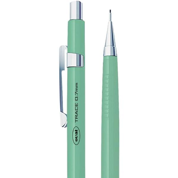 Lapiseira técnica Verde pastel, 0.7mm + 1 tubo com 12 minas grafite, Oval - BT 1 UN