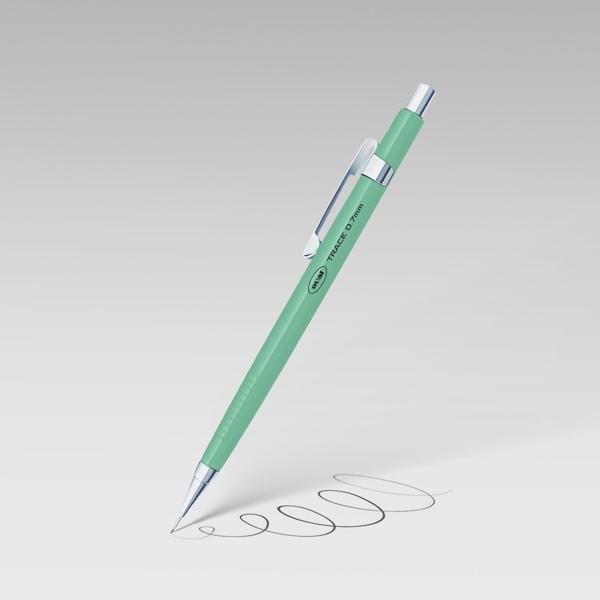 Lapiseira técnica Verde pastel, 0.7mm + 1 tubo com 12 minas grafite, Oval - BT 1 UN