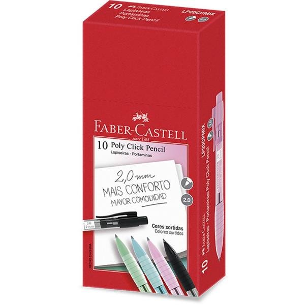 Lapiseira 2,0mm, click pencil 4 cores, LP20CPMIX, Faber-Castell - CX 10 UN