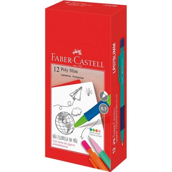 Lapiseira Poly Slim 0.7mm Faber-Castell, Cores Sortidas CX 12 UN