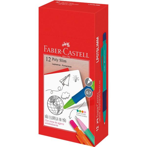 Lapiseira Poly Slim 0.7mm Faber-Castell, Cores Sortidas CX 12 UN Lapiseira Poly Slim 0.7mm Faber-Castell, Cores Sortidas CX 12 UN