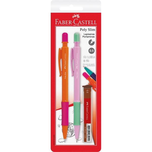 Lapiseira Poly Slim 0.5mm Faber-Castell, Rosa e Roxo BT 1 UN Lapiseira Poly Slim 0.5mm Faber-Castell, Rosa e Roxo BT 1 UN