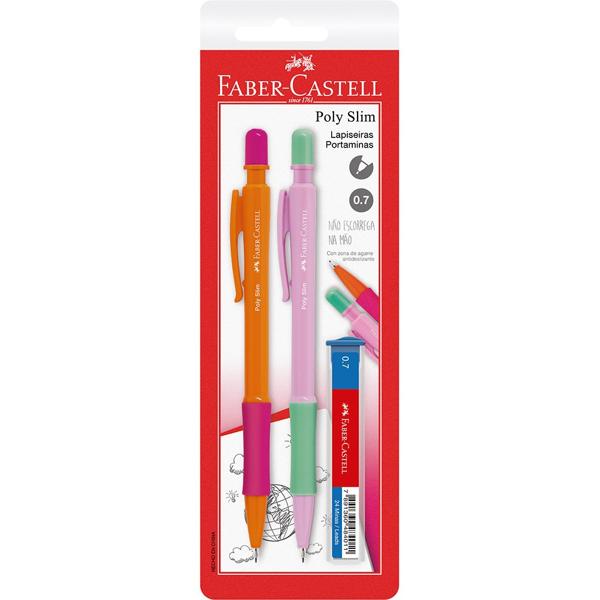Lapiseira Poly Slim 0.7mm Faber-Castell, Rosa e Roxo BT 1 UN Lapiseira Poly Slim 0.7mm Faber-Castell, Rosa e Roxo BT 1 UN
