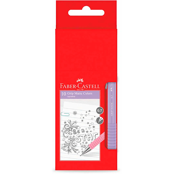 Lapiseira 0.7mm Grip Matic, Cores Sortidas, Tons Pastel, Faber-Castell - CX 10 UN Lapiseira 0.7mm Grip Matic, Cores Sortidas, Tons Pastel, Faber-Castell - CX 10 UN