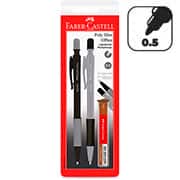 Lapiseira Poly Slim 0.5mm, Cinza e Preto, Faber-Castell - BT 2 UN Lapiseira Poly Slim 0.5mm, Cinza e Preto, Faber-Castell - BT 2 UN