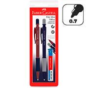Lapiseira Poly Slim 0.7mm, Azul e Roxo, Faber-Castell - BT 2 UN