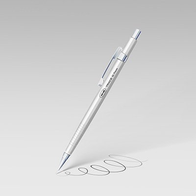 Lapiseira técnica Branca, 0.7mm + 1 tubo com 12 minas grafite, Oval - BT 1 UN