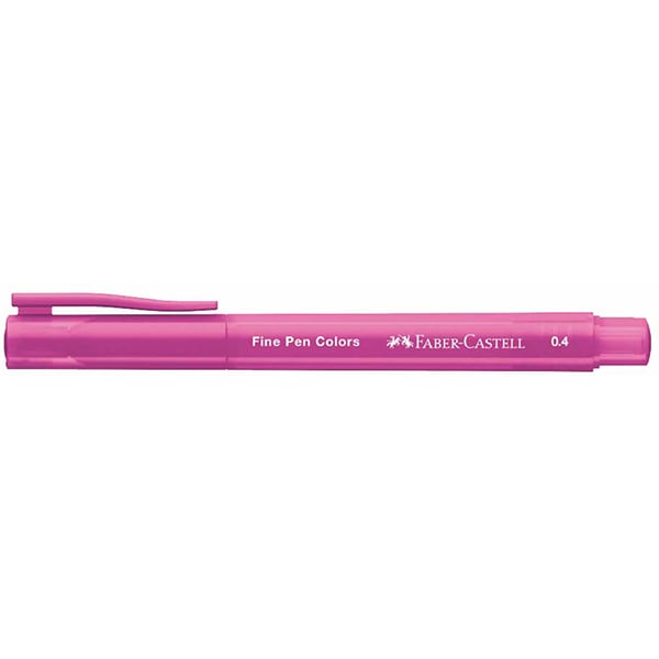 Caneta hidrográfica Ponta Porosa Fine Pen, Ponta Fina 0.4mm, Rosa Neon, Faber-Castell - 1 UN